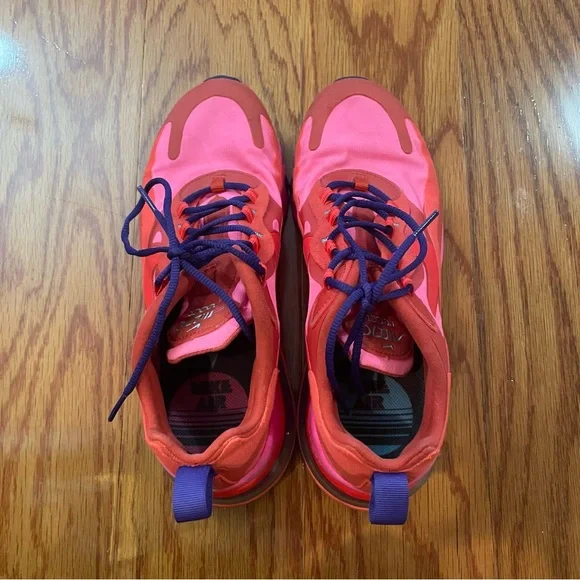 Nike Air Max 270 React in Mystic Red/Pink Blast/Habanero Red/Bright Crimson SZ 9 - Picture 13 of 15